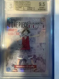 2026 Monkey D Luffy One Piece Promo College Basketball US Voyage BGS 9.5 - Image 1