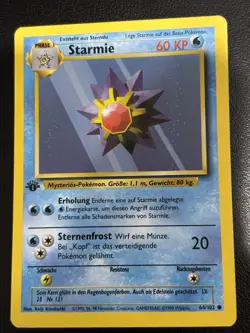 Starmie 64/102 Base Set 1st Edition German Pokemon Card MP - Image 1