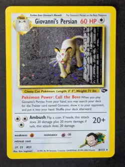 Giovanni's Persian 8/132 Holo Pokemon Card Unlimited Gym Challenge - Image 1