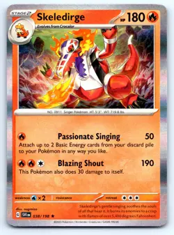 Pokemon SV01: Scarlet & Violet Base Set Skeledirge Rare (SVI) Holo 038/198 NM - Image 1