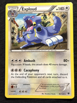 Exploud 82/124 XY Fates Collide Rare Pokemon NM/LP - Image 1