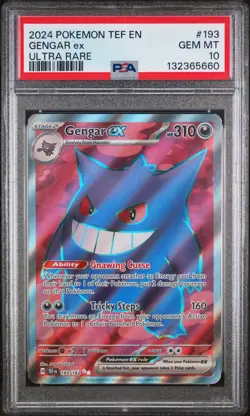 2024 POKEMON TEF EN-TEMPORAL FORCES ULTRA RARE #193 GENGAR EX PSA 10 - Image 1