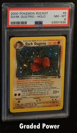 Pokemon Team Rocket Unlimited Dark Dugtrio PSA 8 Holo (1635) 6/82 - Image 1