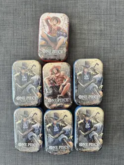 7X One Piece TCG - TS-02 Mini Tin - OP-13 Packs - New & Sealed - Image 1