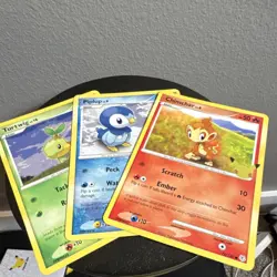 Pokemon JUMBO Card Lot w/ Turtwig DPBP#448, Chimchar DPBP#451 & Piplup DPBP#454 - Image 1