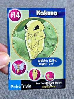 KAKUNA 14 POKEMON POKE TRIVIA CARD BURGER KING MEWTWO STRIKES BACK PROMO Vintage - Image 2