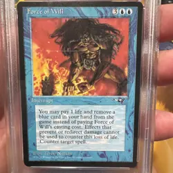 1996 Magic the Gathering Alliances, Force of Will, blue interrupt PSA 8 - Image 3