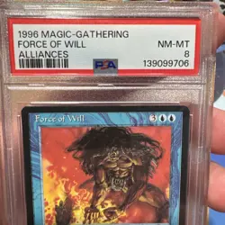 1996 Magic the Gathering Alliances, Force of Will, blue interrupt PSA 8 - Image 4