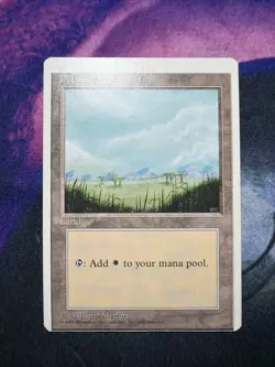 Miscut 1x Plains Basic Land 4th Edition MTG Magic Gathering Error Misprint - Image 1