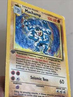 Pokemon WOTC THEME DECK MACHAMP HOLO 8/102 LP VINTAGE POKEMON CARD - Image 2