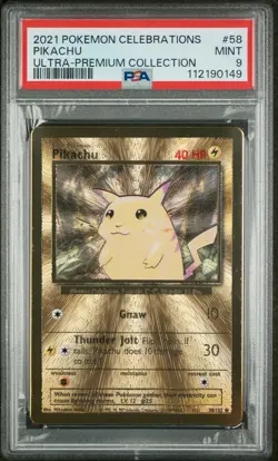 2021 Pokemon Celebrations Ultra-Premium Collection Metal Pikachu #58 PSA 9 MINT - Image 1