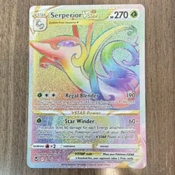 Pokemon Serperior VSTAR Secret Rare Full Art Holo 196/195 Silver Tempest 270 HP - Image 1