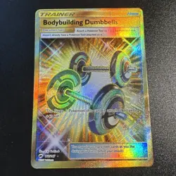 Bodybuilding Dumbbells - 161/147 - Pokemon Burning Shadows Secret Rare Card NM - Image 1