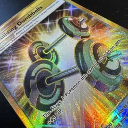 Bodybuilding Dumbbells - 161/147 - Pokemon Burning Shadows Secret Rare Card NM - Image 3