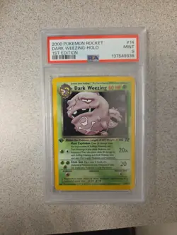 2000 Pokemon Dark Weezing Holo Rocket 1st Edition #14 PSA 9 Mint - Image 1