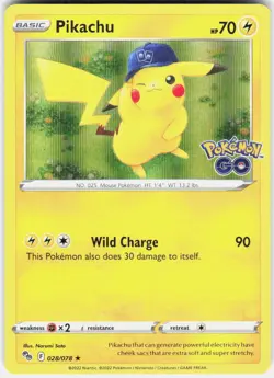 Pikachu (28) Holo Rare Pokemon GO 028/078 NM Holo - Image 1