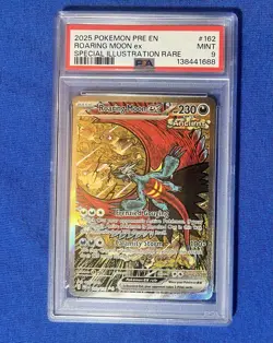 2025 Pokemon PRE EN Roaring Moon Ex Special Illustration Rare #162 PSA 9 - Image 1