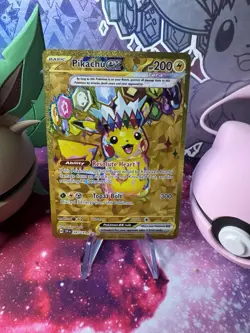 Pokemon TCG Pikachu EX Surging Sparks Holo Hyper Rare Gold 247/191 NM - Image 1