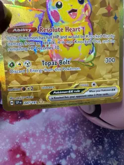 Pokemon TCG Pikachu EX Surging Sparks Holo Hyper Rare Gold 247/191 NM - Image 3