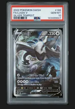 Pokemon 2022 Lugia V 186/195 Alt Art Silver Tempest GEM MINT PSA 10 - Image 1