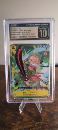 One Piece Roronoa Zoro Saikyo Jump P-034 Promo CGC 10 2023 - Image 1
