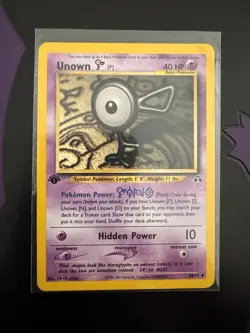 Pokemon Unown F 48/75 Neo Discovery Uncommon 1st Edition 40 HP English Card - Image 1
