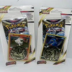 Lot of 2 Pokemon TCG Sword & Shield Lost Origin Blister Pack Promo Card Coin New - Image 1