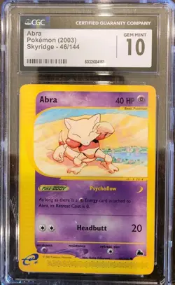 Pokemon Card Abra 2003 Skyridge CGC 10 Gem Mint 46/144 - Image 1