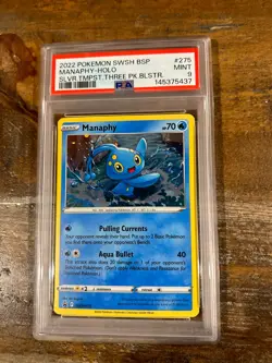 POKEMON 2022 Promo Silver Tempest Blister Pack MANAPHY Holo #275 PSA 9 Mint - Image 1