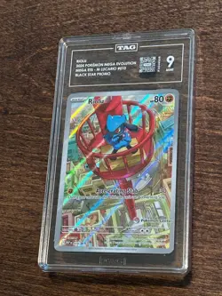 🏆 2025 Riolu #010 TAG 9 MINT - POKEMON CENTER STAMPED Mega Evolution Promo 🏆 - Image 1