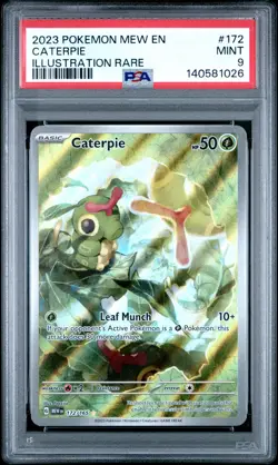 2023 POKEMON MEW EN-151 ILLUSTRATION RARE #172 CATERPIE PSA 9 - Image 1