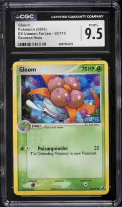 Pokemon Gloom EX Unseen Force Reverse Holo #58 CGC 9.5 MINT+ - Image 1