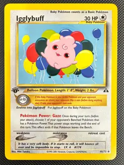 Pokemon 2001 Neo Discovery 1st Edition IGGLYBUFF 40/75 NM - never played - Image 1
