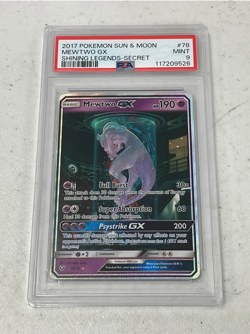2017 Pokemon Sun Moon Shining Legends Mewtwo GX Secret Rare #78/73 PSA 9 - Image 1