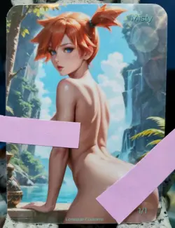 1/1 Only 1 Made Misty River Pokemon Spicy Topless Lonestar Customs Waifu Card - Image 1