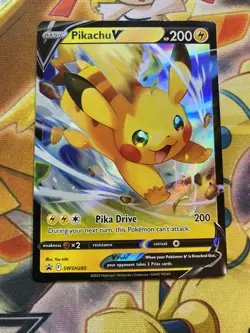Pikachu V - SWSH285 - Black Star Ultra Rare Promo Holo - Pokemon Card - NM - Image 1