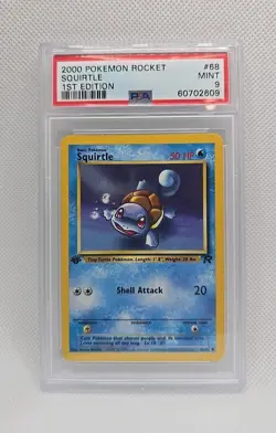 2000 Pokemon Squirtle 1st Edition 68/82 Team Rocket PSA 9 Mint 60702609 - Image 1