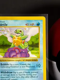 Squirtle 1st Edition Shadowless 63/102 Base Set Pokemon TCG NEAR MINT - Image 4