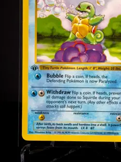 Squirtle 1st Edition Shadowless 63/102 Base Set Pokemon TCG NEAR MINT - Image 5