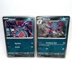 Sneasel 020 & Weavile 021 Cosmos Holo Black Star Promo Set Pokemon TCG - Image 1