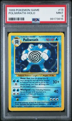 1999 POKEMON Poliwrath Holo Set Base Unlimited 13/102 English PSA 9 MINT - Image 1