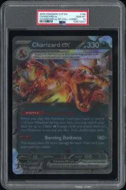 2025 POKEMON SVP EN-SV BLACK STAR PROMO #196 CHARIZARD EX PSA 10 - Image 1