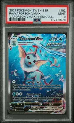PSA 9 - 2021 Pokemon SWSH Premium Collection Promo Vaporeon VMAX #SWSH182 - BSP - Image 1