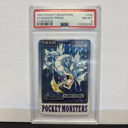 1997 POCKET MONSTERS CARDDASS #130 GYARADOS-PRISM CARDDASS PSA 8 - Image 1