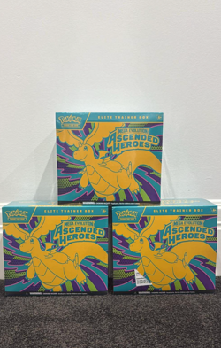 Pokemon TCG Mega Evolution Ascended Heroes Elite Trainer Box ETB Set Of 3 - Image 1
