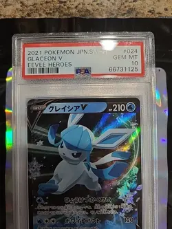 🔥PSA 10🔥 Glaceon V 024/069 Eevee Heroes s6a Japanese Graded Pokemon Card Gem M - Image 3