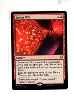 MTG SkeenAB Jeska's Will from Commander Legends. NM. - Image 1