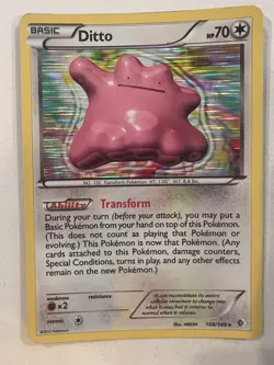Pokemon 2012 Moderate Play Ditto Boundaries Crossed Holo 108/149 Card - Image 1
