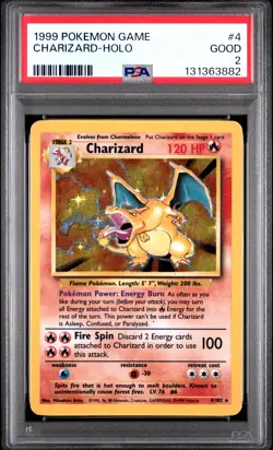 1999 POKEMON GAME #4 CHARIZARD-HOLO PSA 2 - Image 1