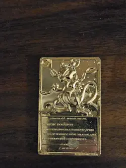 Pokemon 1999 Gold Plated 23K Trading Card Burger King Promo Mewtwo & 5 Coins - Image 3